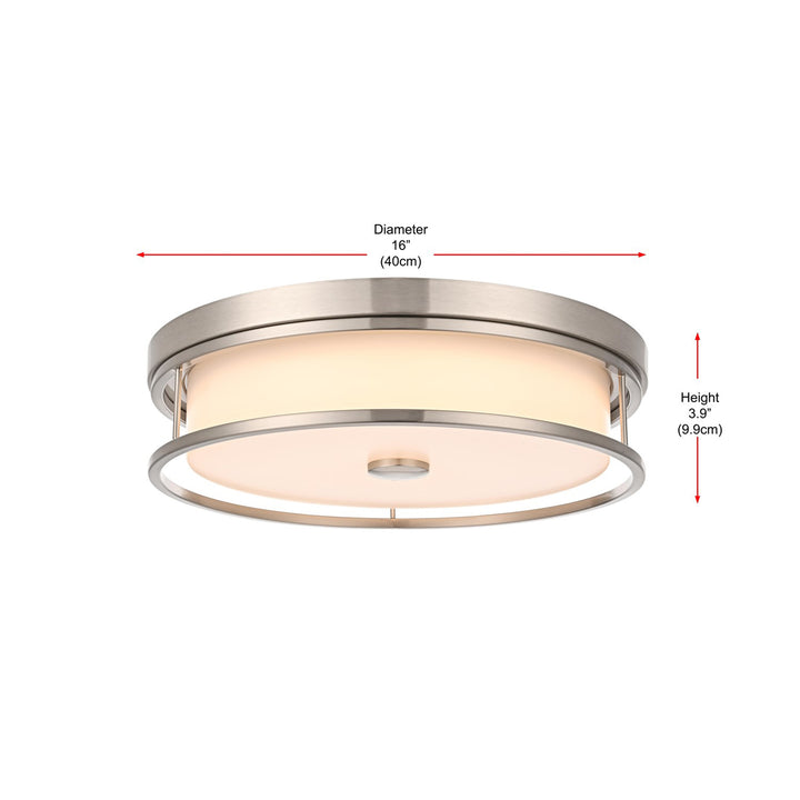 16 Inch Led Flush Mount In Polished Nickel - View 6 - Joshua Marshal
