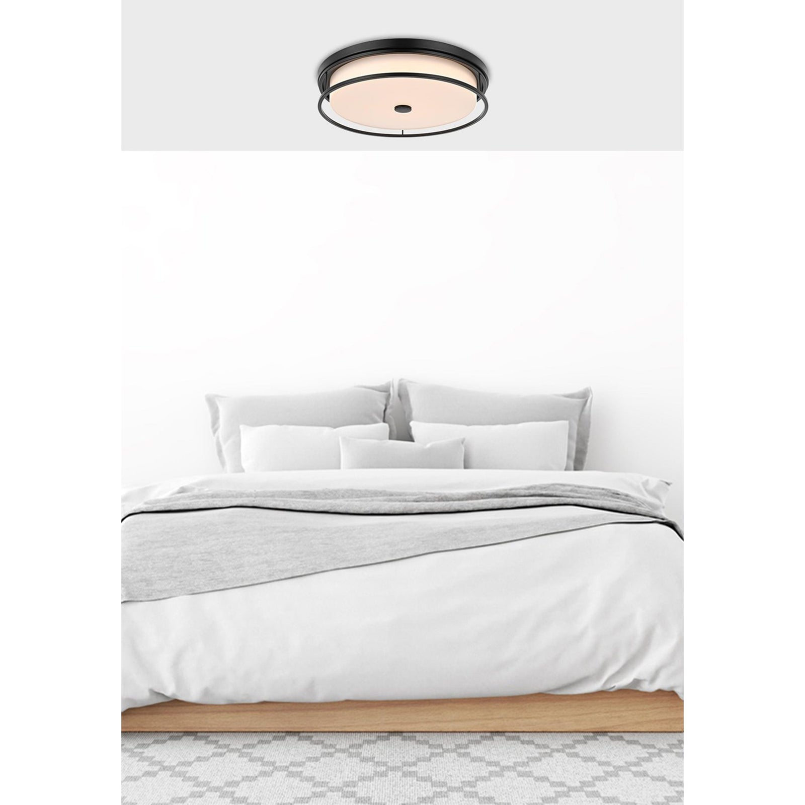 20 Inch Led Flush Mount In Black - View 2 - Joshua Marshal