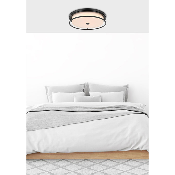 20 Inch Led Flush Mount In Black - View 2 - Joshua Marshal
