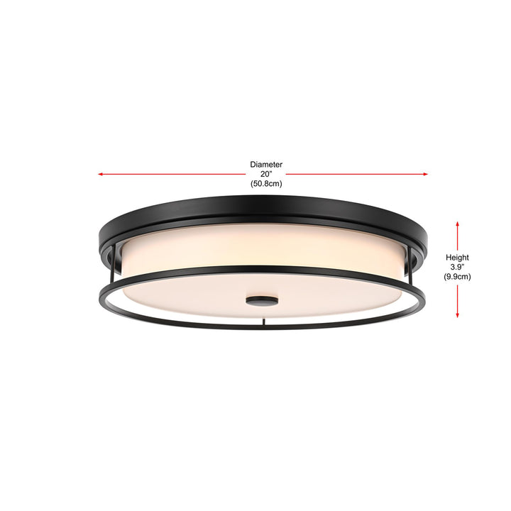20 Inch Led Flush Mount In Black - View 6 - Joshua Marshal