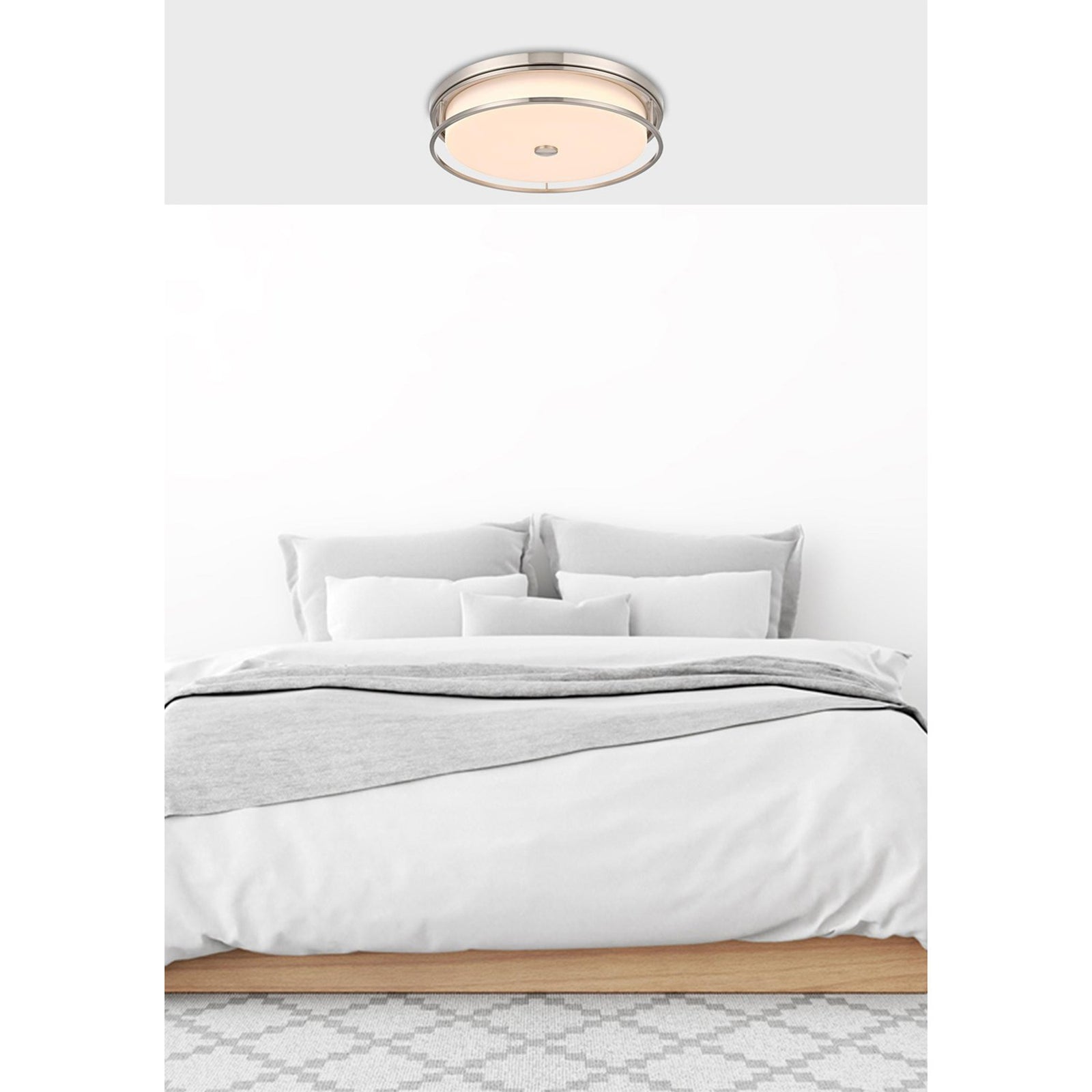 20 Inch Led Flush Mount In Polished Nickel - View 2 - Joshua Marshal