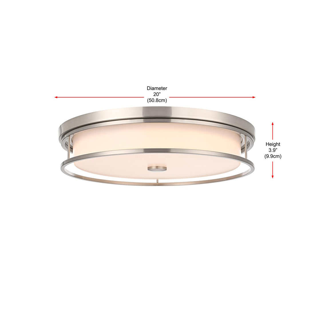 20 Inch Led Flush Mount In Polished Nickel - View 6 - Joshua Marshal