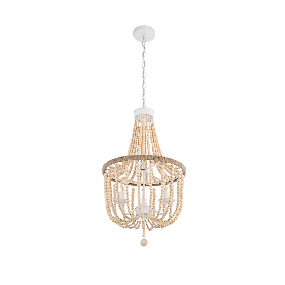 16 Inch Beaded Pendant In Beige - View 4 - Joshua Marshal