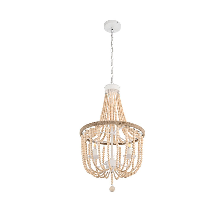 16 Inch Beaded Pendant In Beige - View 4 - Joshua Marshal