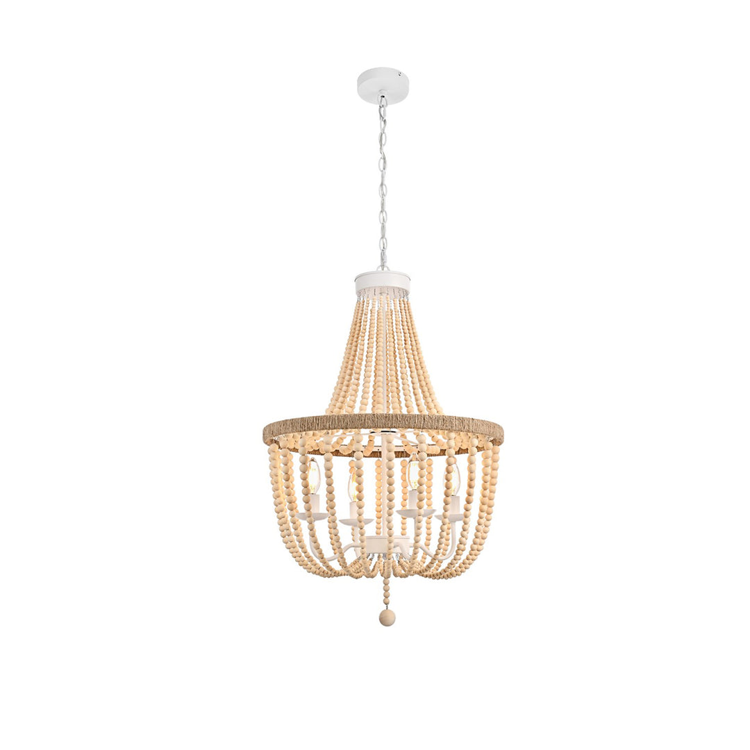 20 Inch Beaded Pendant In Beige - View 3 - Joshua Marshal