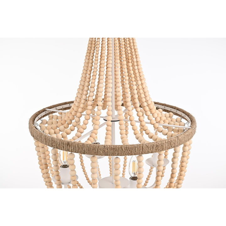 20 Inch Beaded Pendant In Beige - View 4 - Joshua Marshal