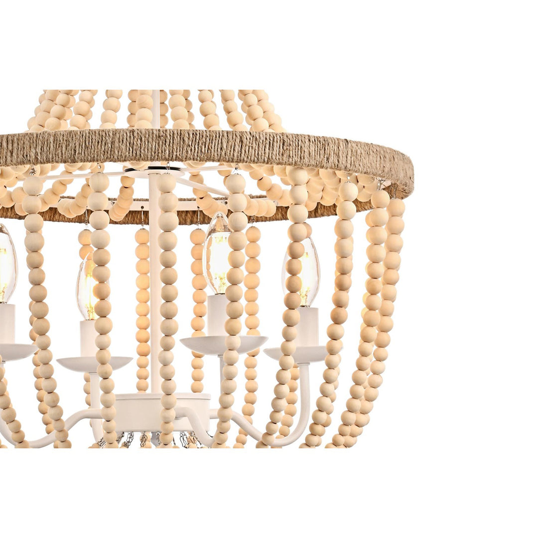 20 Inch Beaded Pendant In Beige - View 5 - Joshua Marshal