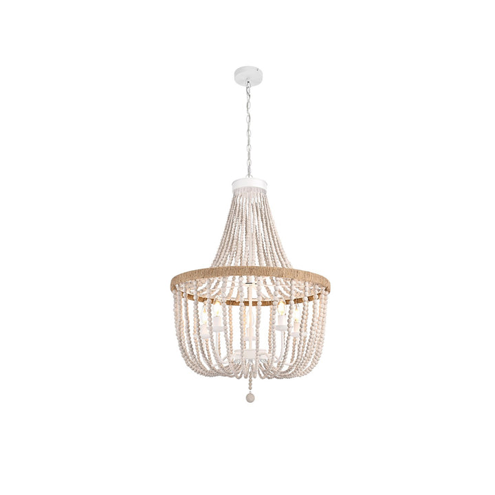 24 Inch Beaded Pendant In Antique White - View 3 - Joshua Marshal