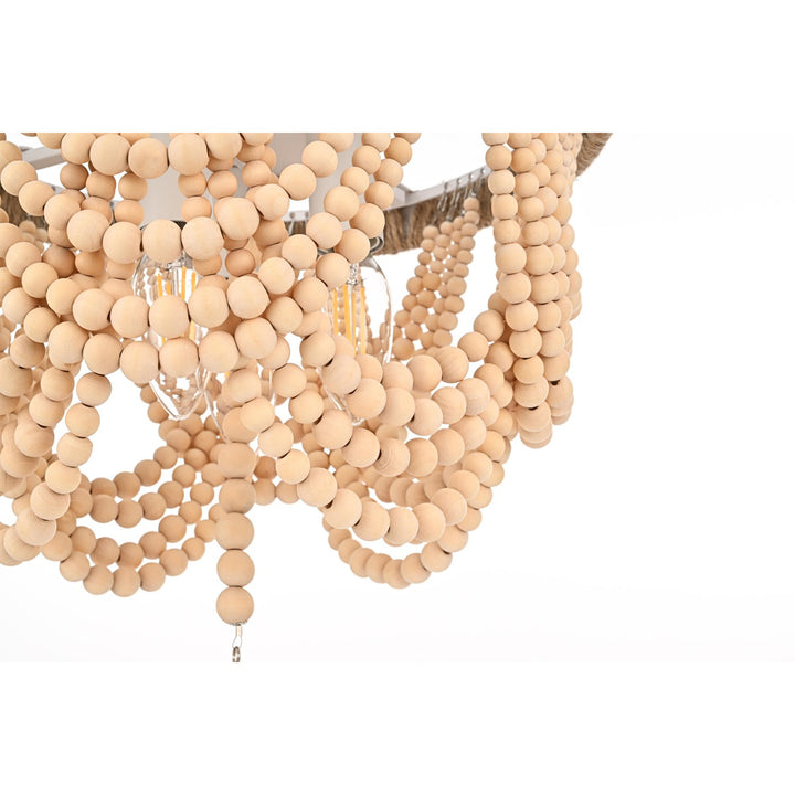 12 Inch Beaded Flush Mount In Beige - View 4 - Joshua Marshal