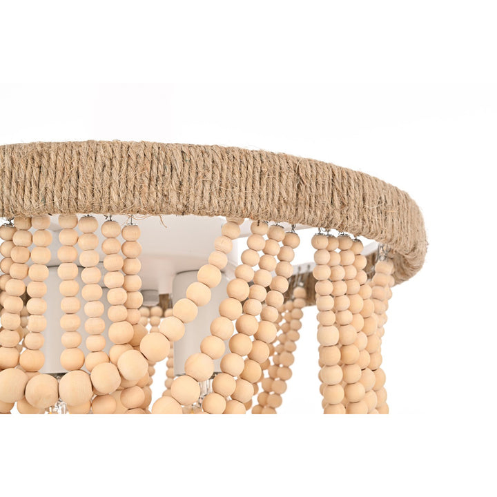 12 Inch Beaded Flush Mount In Beige - View 5 - Joshua Marshal