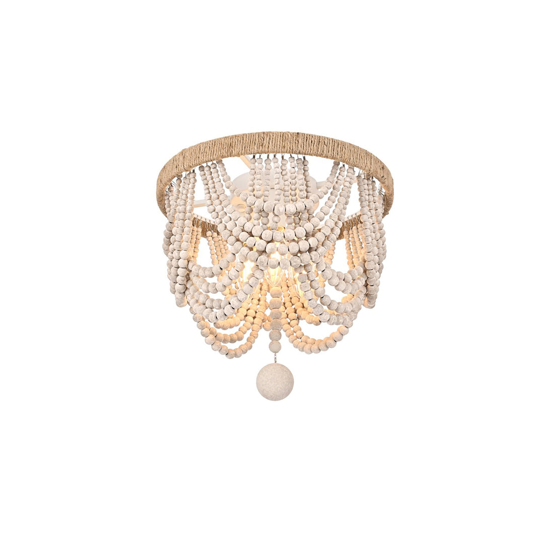 12 Inch Beaded Flush Mount In Antique White - View 3 - Joshua Marshal
