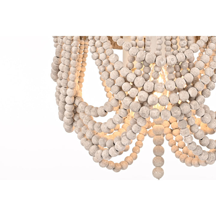 12 Inch Beaded Flush Mount In Antique White - View 5 - Joshua Marshal