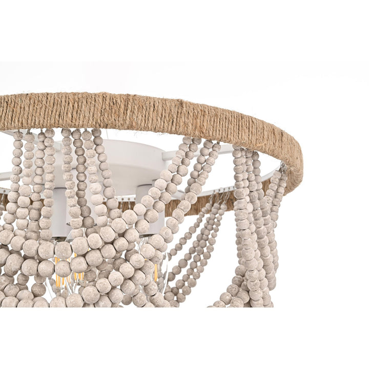 16 Inch Beaded Flush Mount In Antique White - View 4 - Joshua Marshal