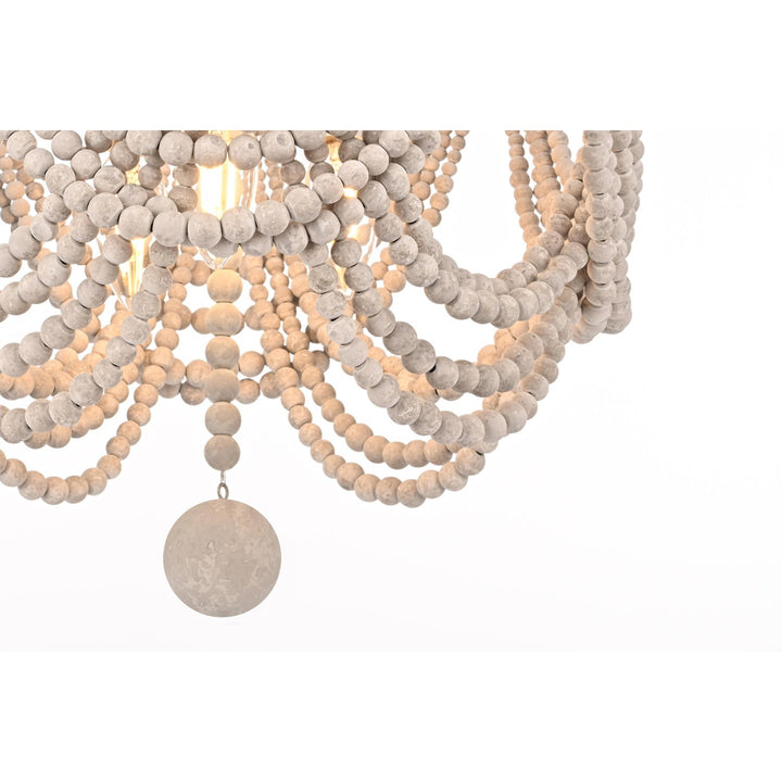 16 Inch Beaded Flush Mount In Antique White - View 5 - Joshua Marshal