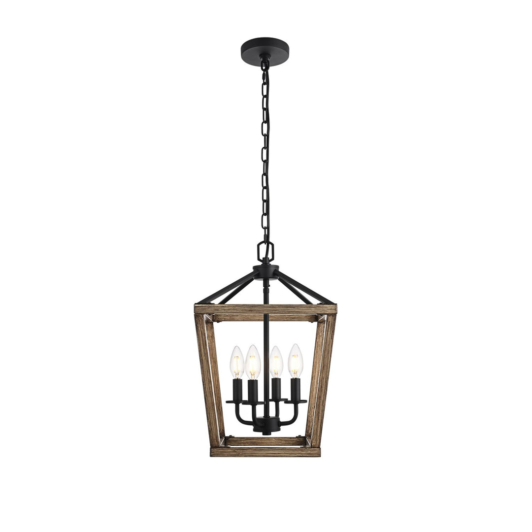 12 Inch Latern Pendant In Brown And Black - View 3 - Joshua Marshal