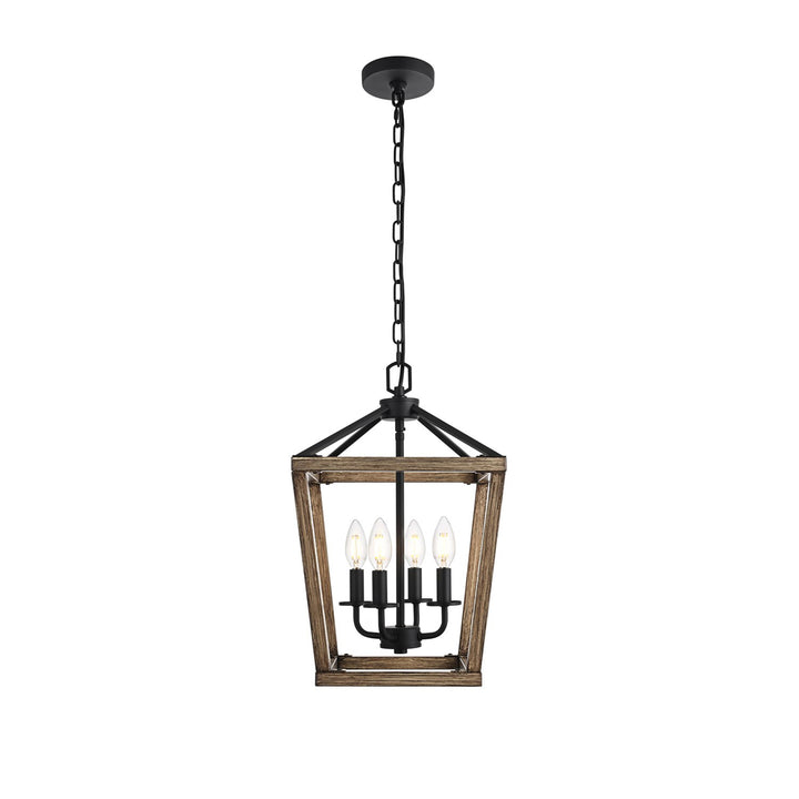 12 Inch Latern Pendant In Brown And Black - View 3 - Joshua Marshal