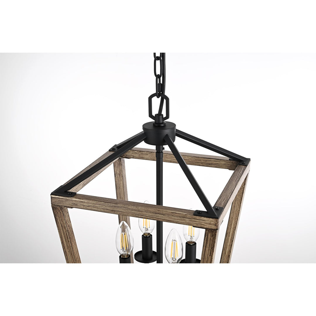 12 Inch Latern Pendant In Brown And Black - View 4 - Joshua Marshal