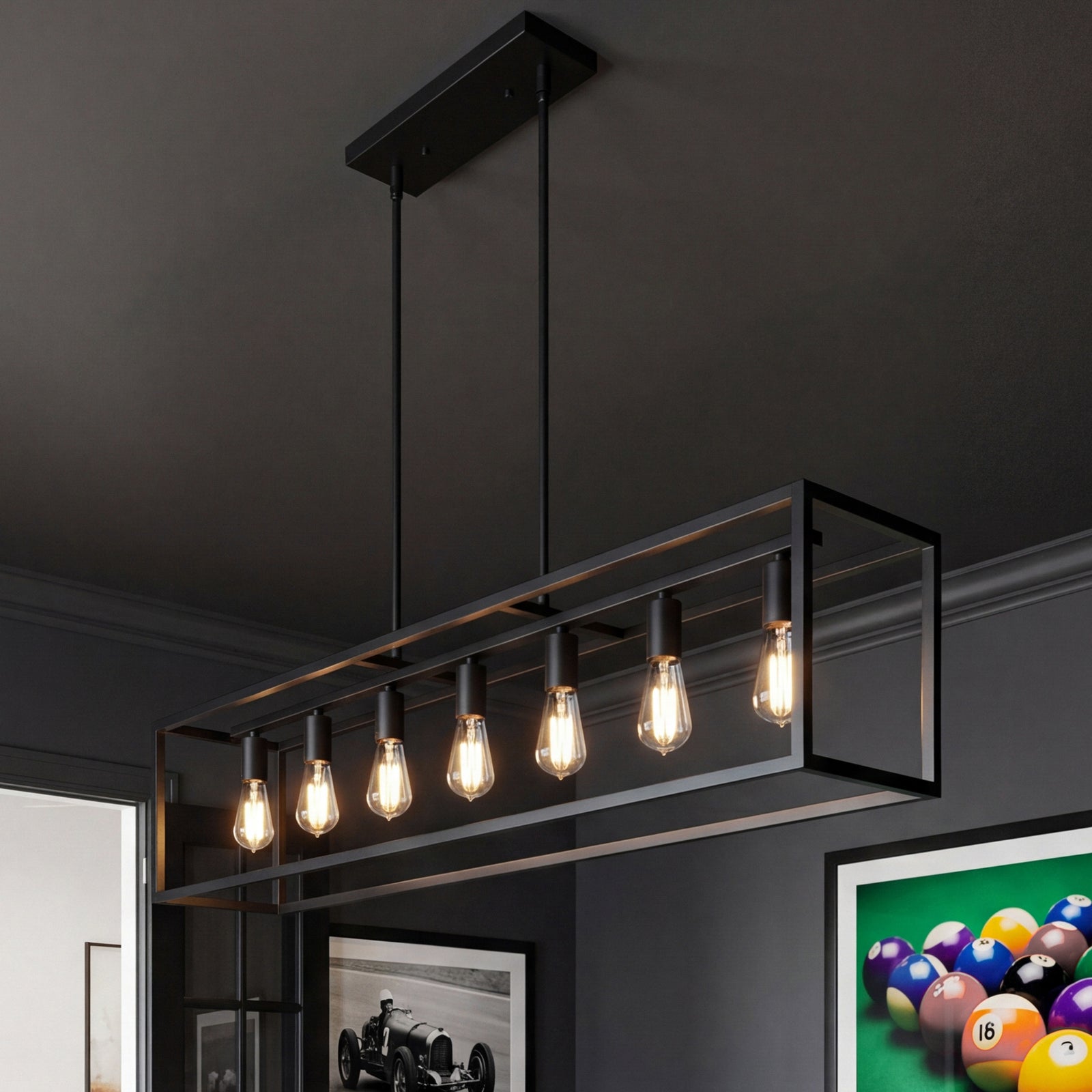 47 Inch Pendant In Black Black Finish - LIGHTING by Joshua Marshal